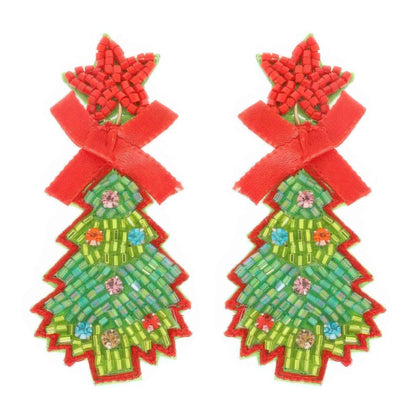 Christmas Tree Post Dangle Earrings