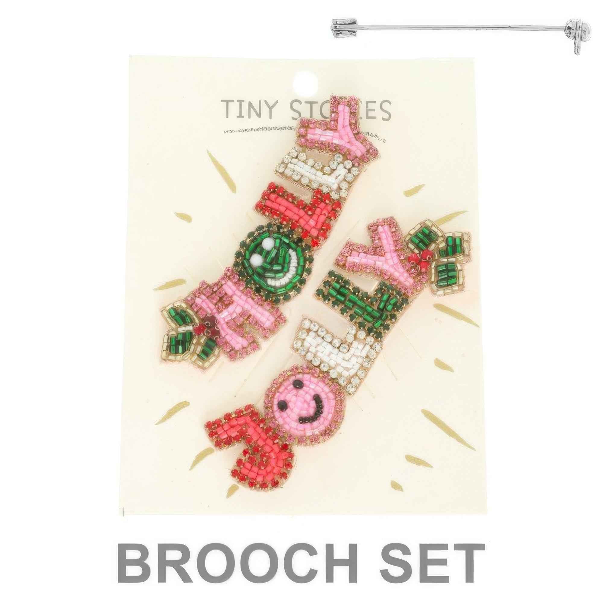 2pc Christmas Theme Brooch Pin Set
