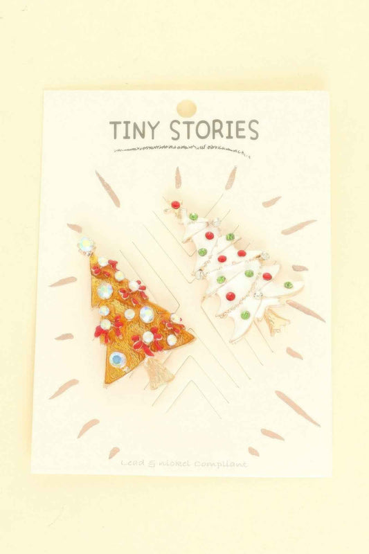 2pc Christmas Theme Brooch Pin Set