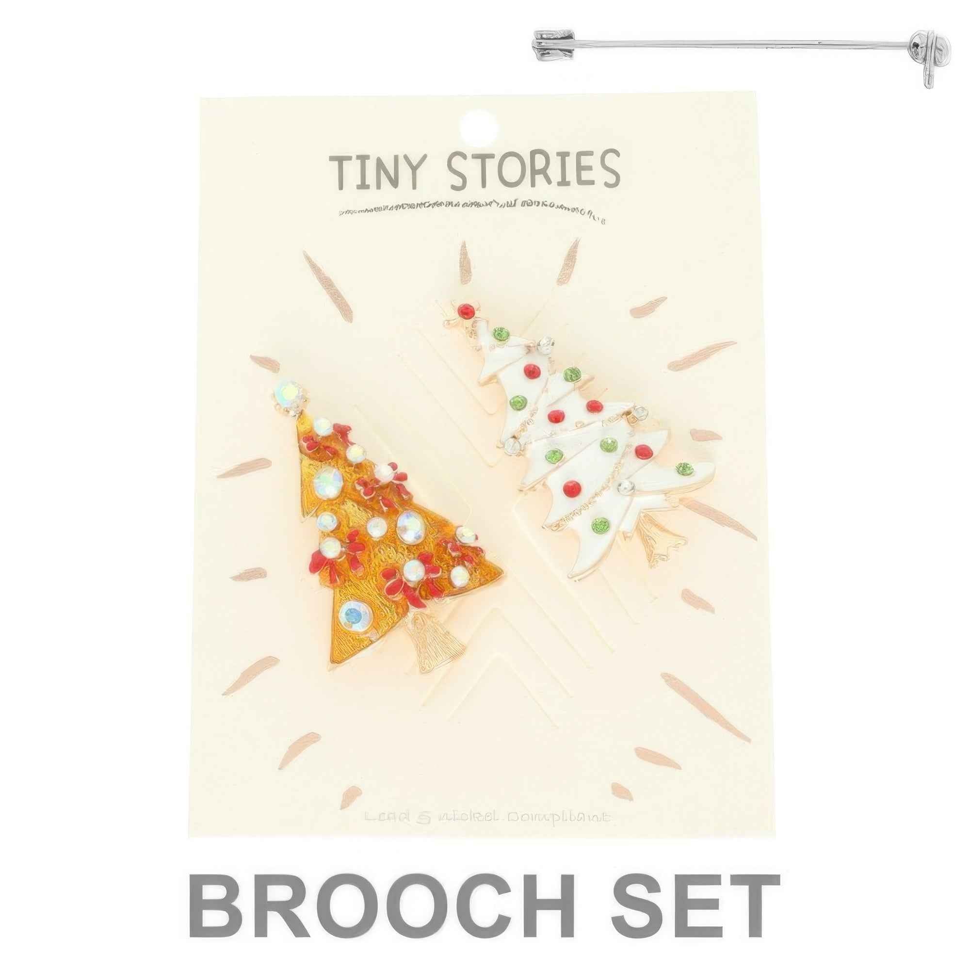 2pc Christmas Theme Brooch Pin Set