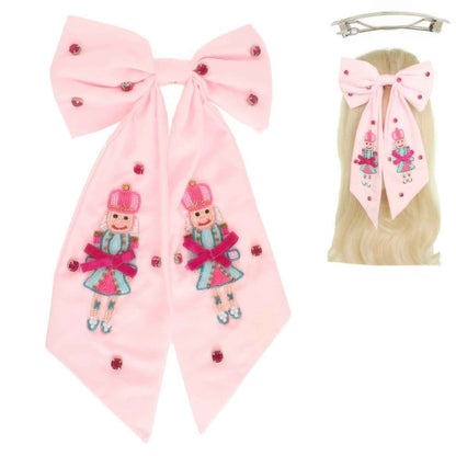 Christmas Nutcracker Bow Barrette Hair Clip