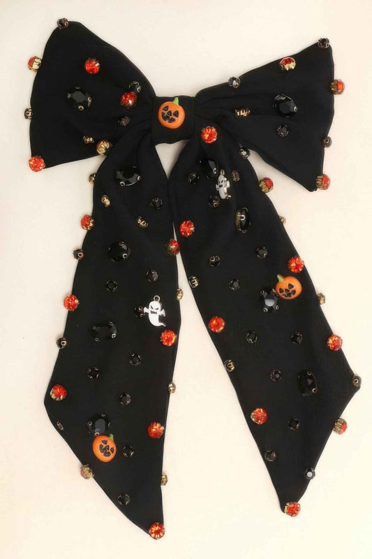 Halloween Theme Bow Barrette Hair Clip