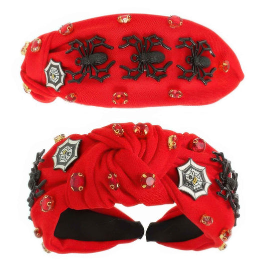 Halloween Spooky Spider Charm Top Knot Headband