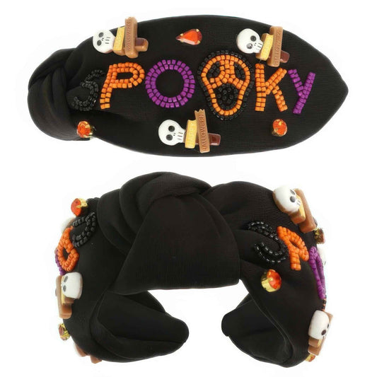 Halloween Spooky Beaded Top Knot Headband