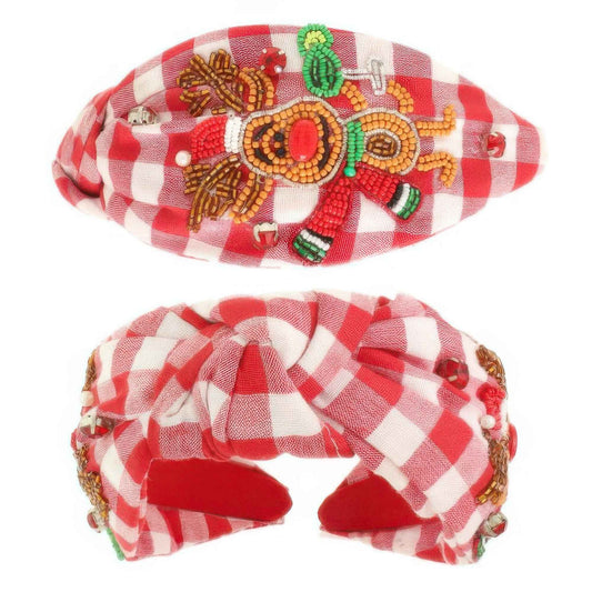 Christmas Rudolph Top Knot Headband