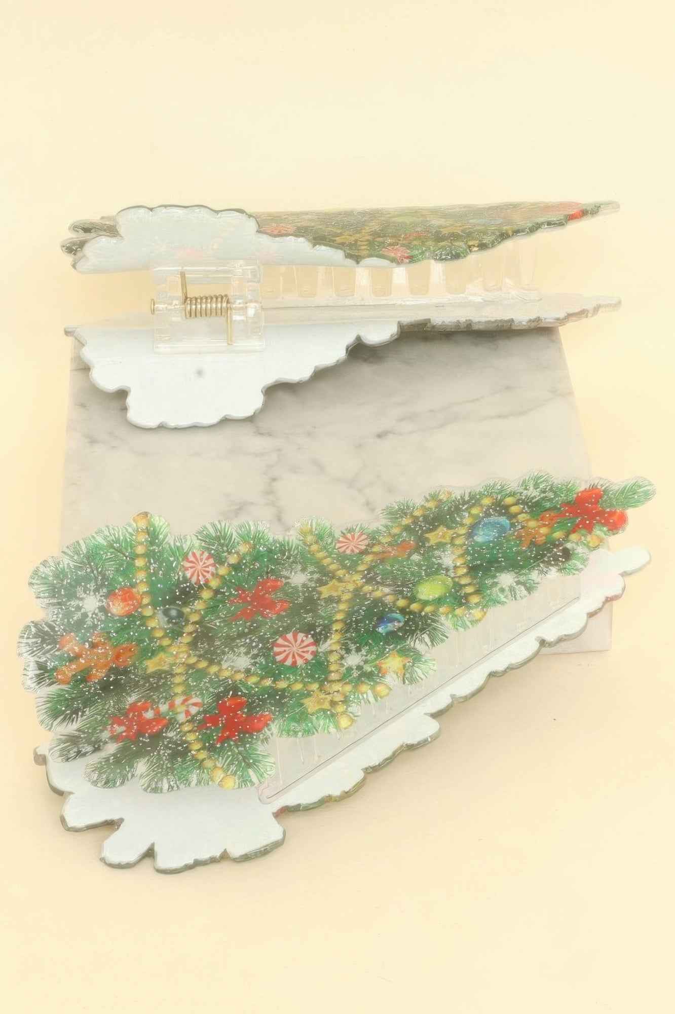 Christmas Tree Acrylic Hair Claw Clip