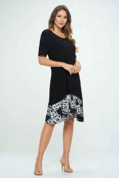 Hit Half Sleeve Contrast Dress
