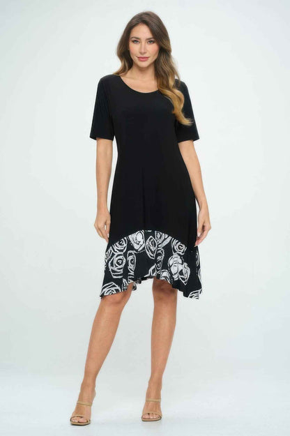 Hit Half Sleeve Contrast Dress