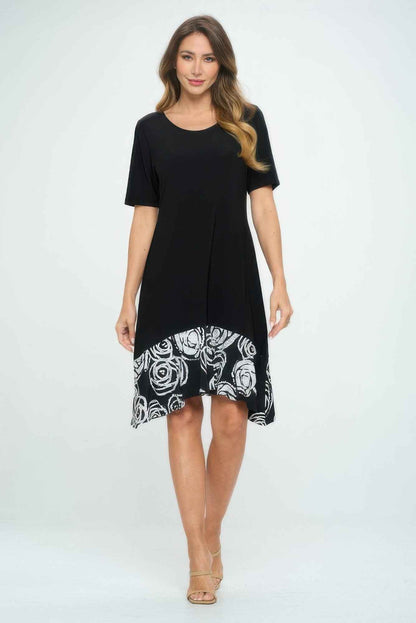 Hit Half Sleeve Contrast Dress