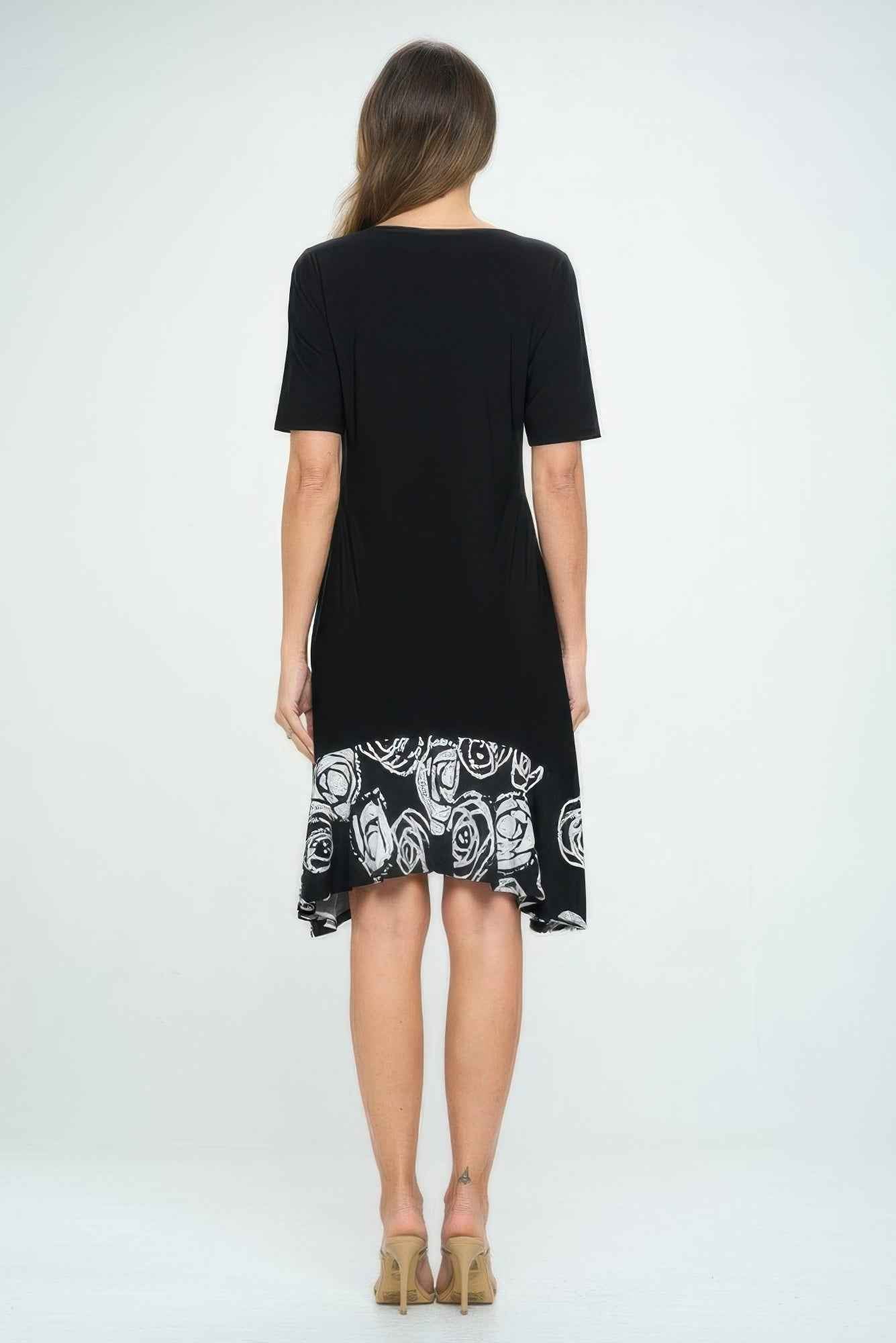 Hit Half Sleeve Contrast Dress