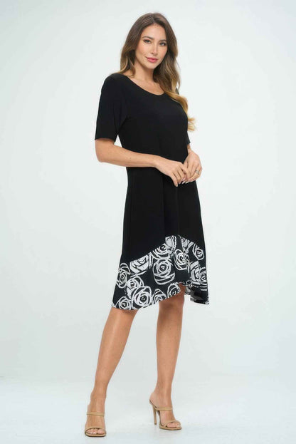 Hit Half Sleeve Contrast Dress