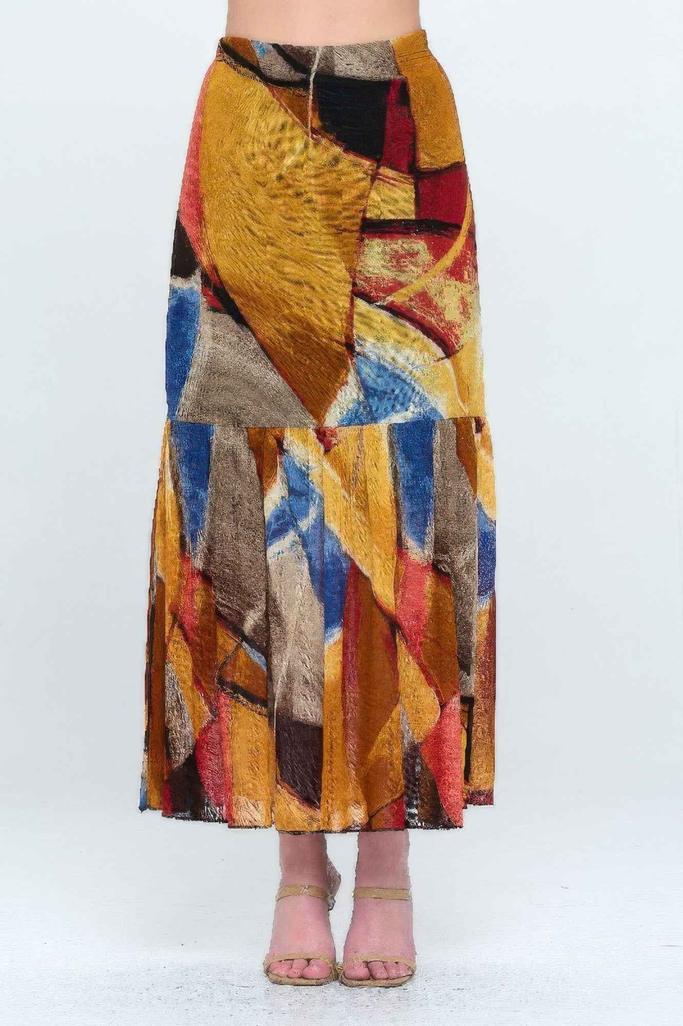 Mesh Romance Tiered Print Skirt