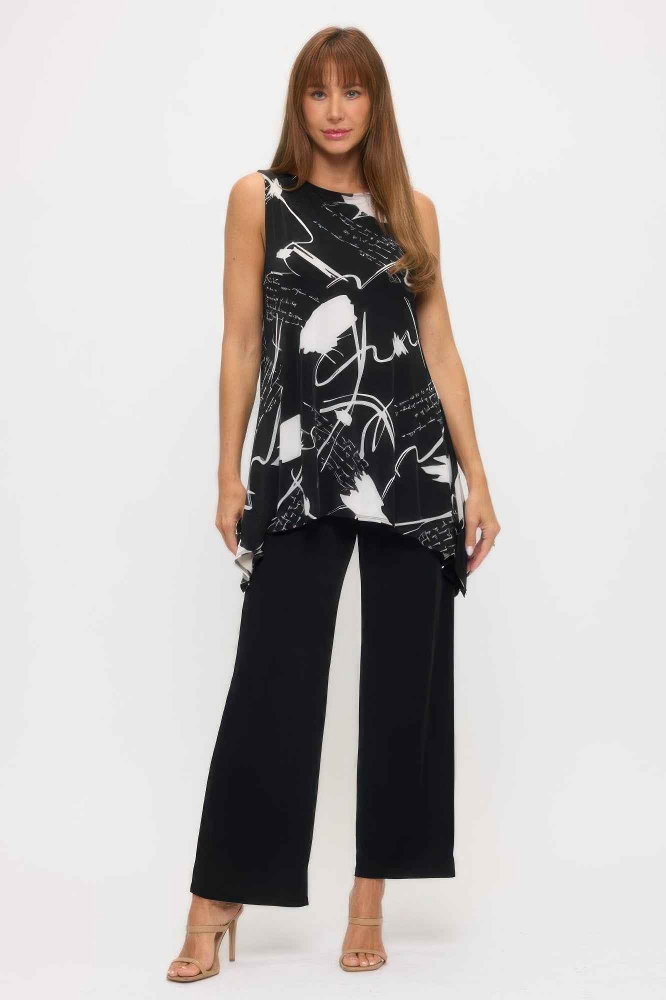 Plussize Bns Boat Neck Shark Bite Tank Tunic