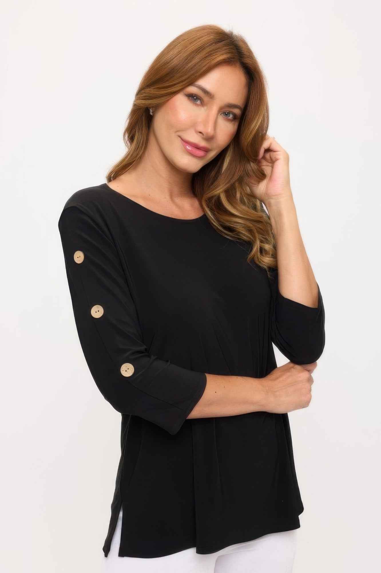Hit Side Button Sleeve Top
