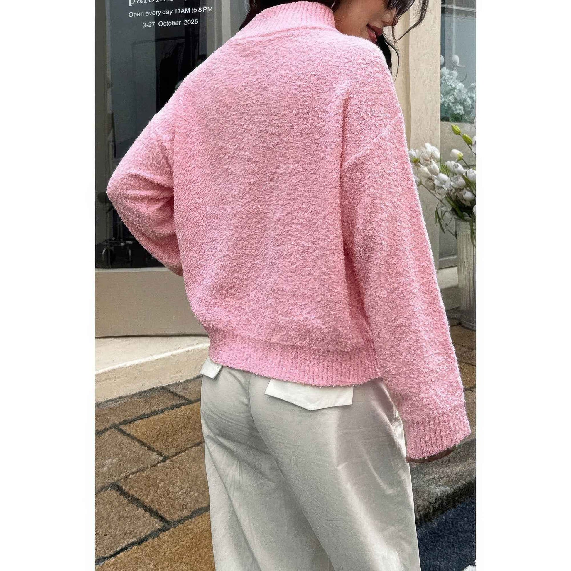 Soft Knit Roll Neck Long Sleeves Sweater