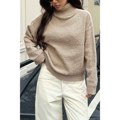Soft Knit Roll Neck Long Sleeves Sweater
