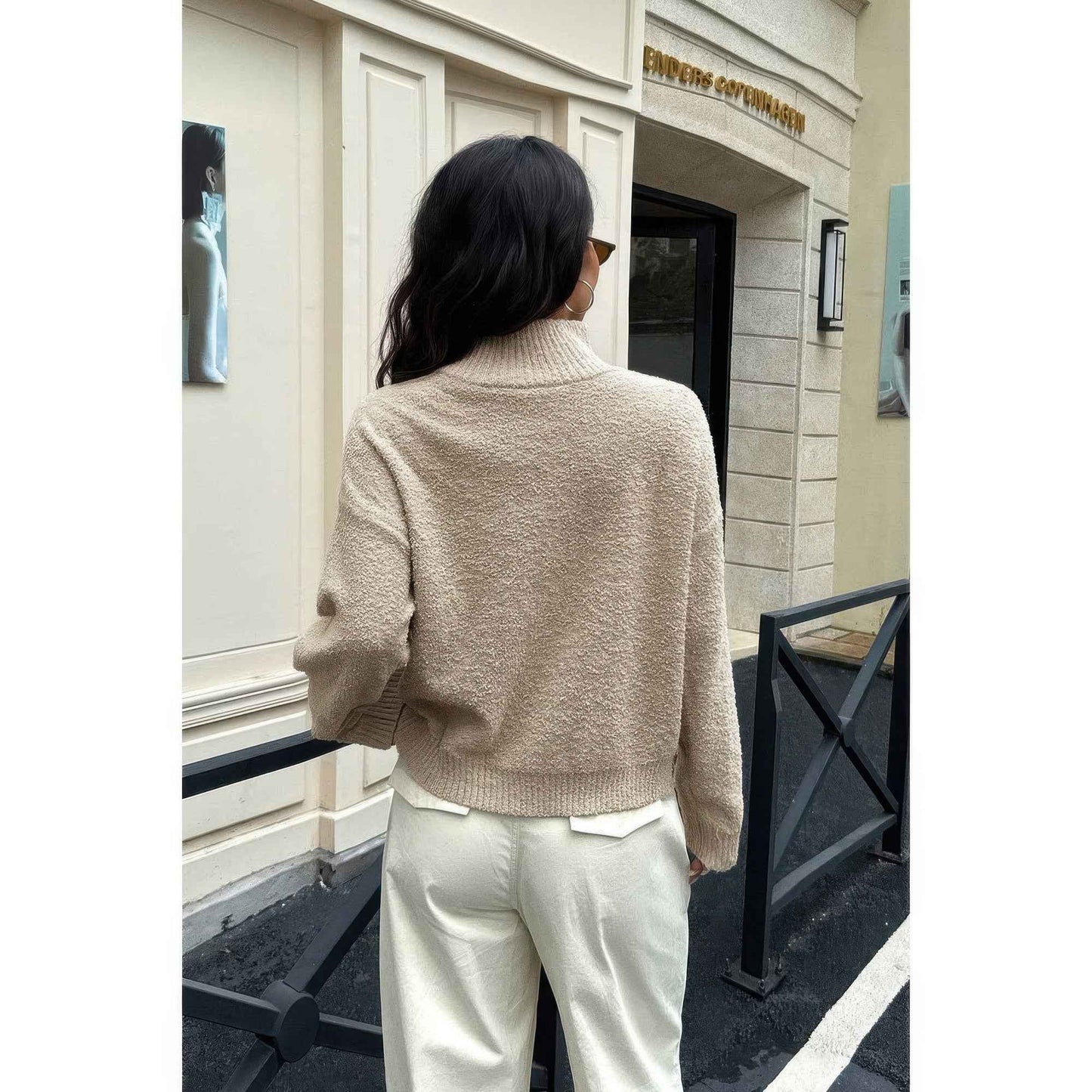 Soft Knit Roll Neck Long Sleeves Sweater