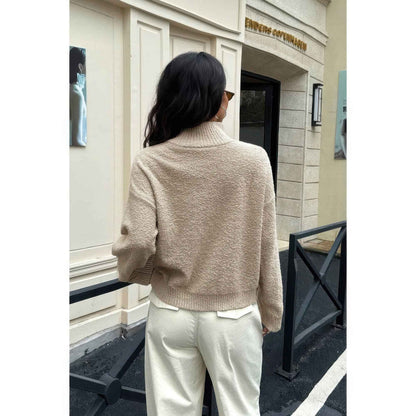 Soft Knit Roll Neck Long Sleeves Sweater