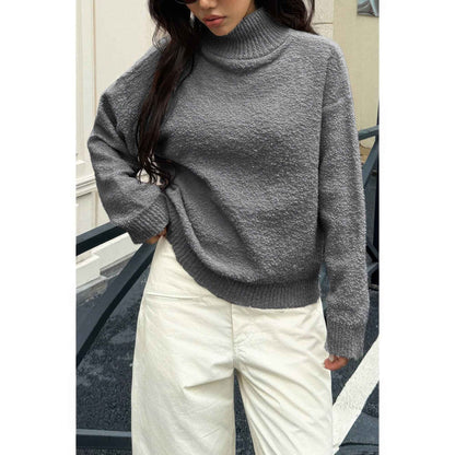 Soft Knit Roll Neck Long Sleeves Sweater