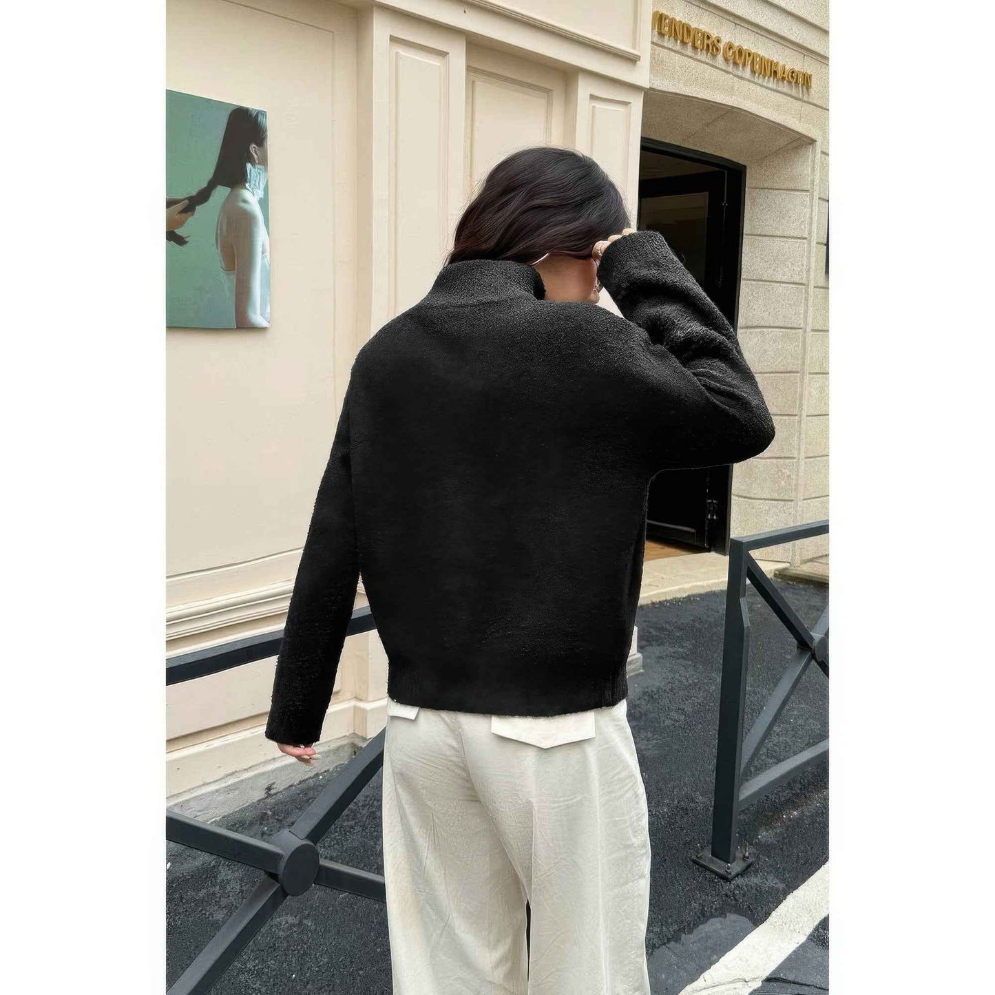 Soft Knit Roll Neck Long Sleeves Sweater
