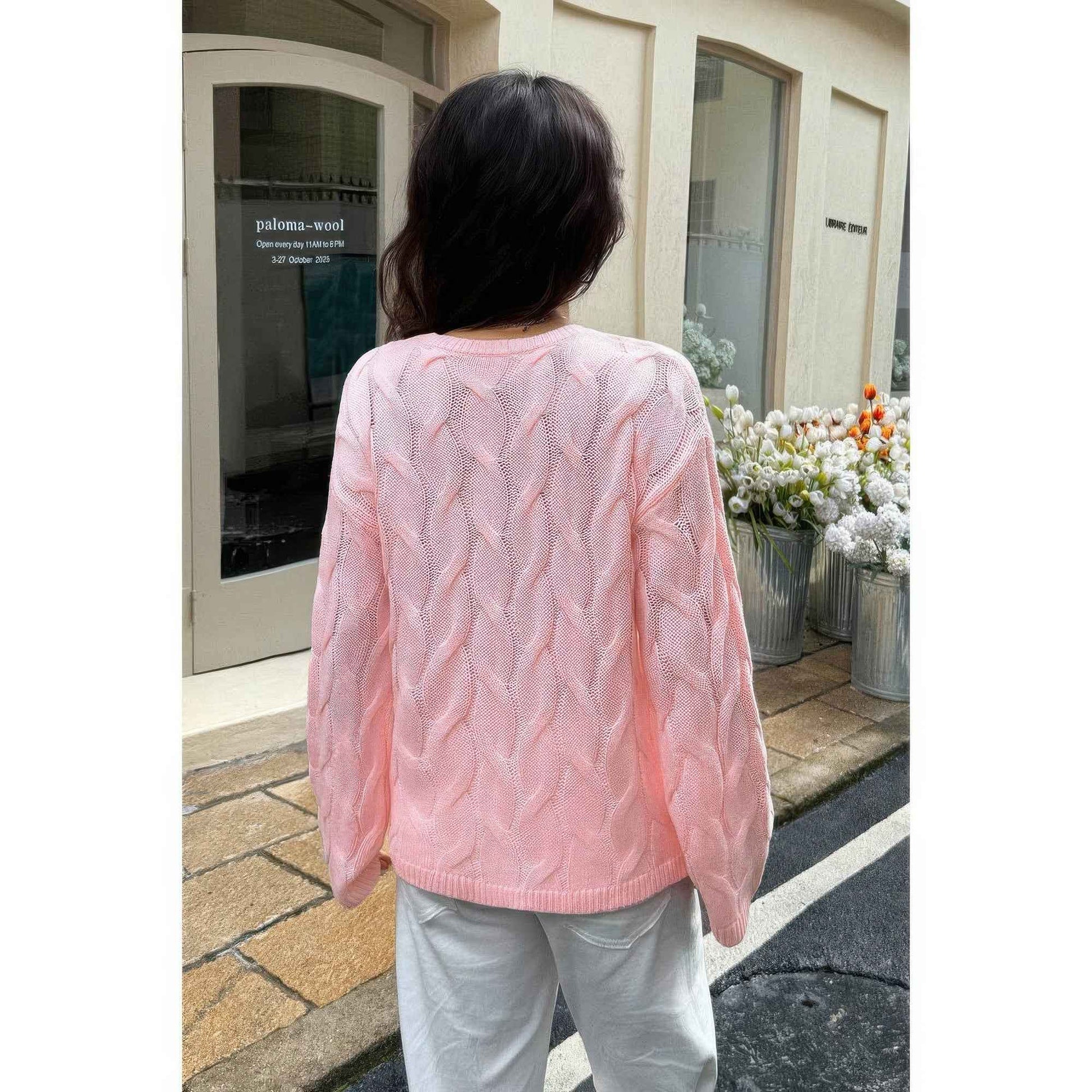 Solid Round Neck Knit Loose Sweater