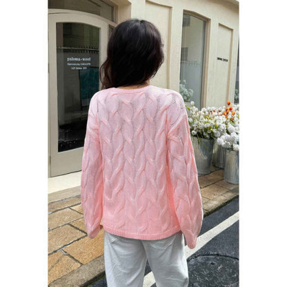 Solid Round Neck Knit Loose Sweater