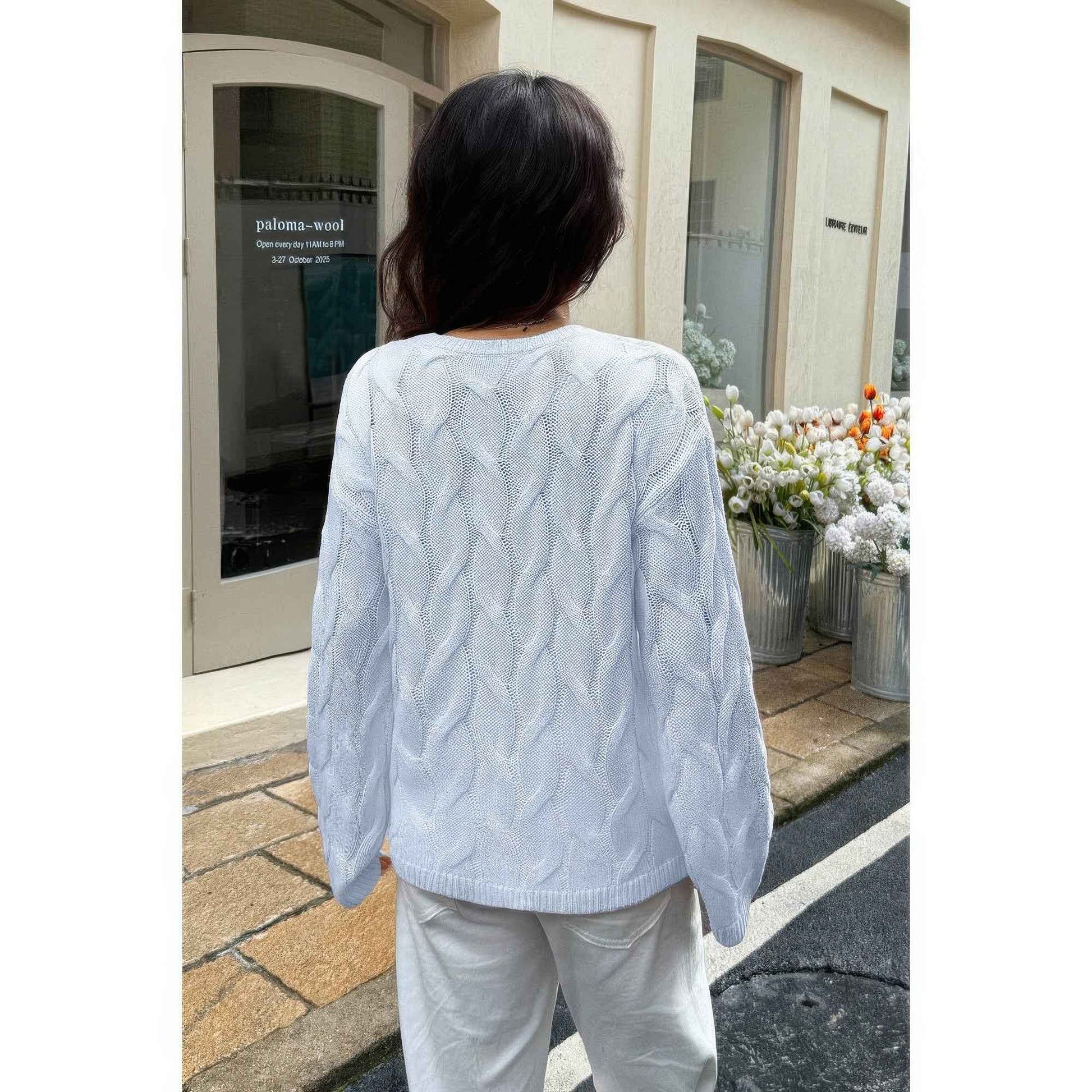 Solid Round Neck Knit Loose Sweater