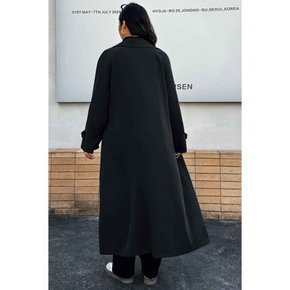 Plus Stand Collar Double Breasted Long Body Coat