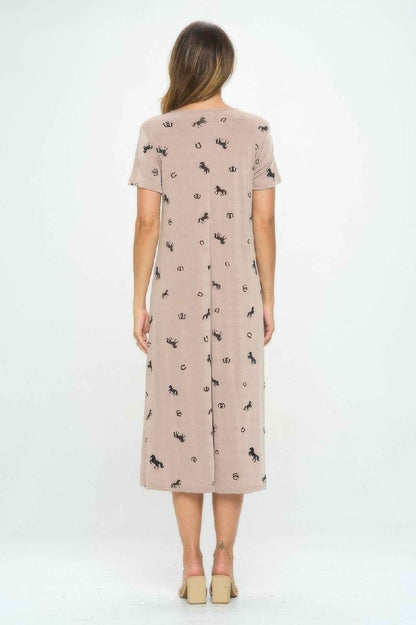Bns Horse Print Long Dress