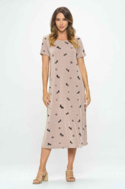 Bns Horse Print Long Dress