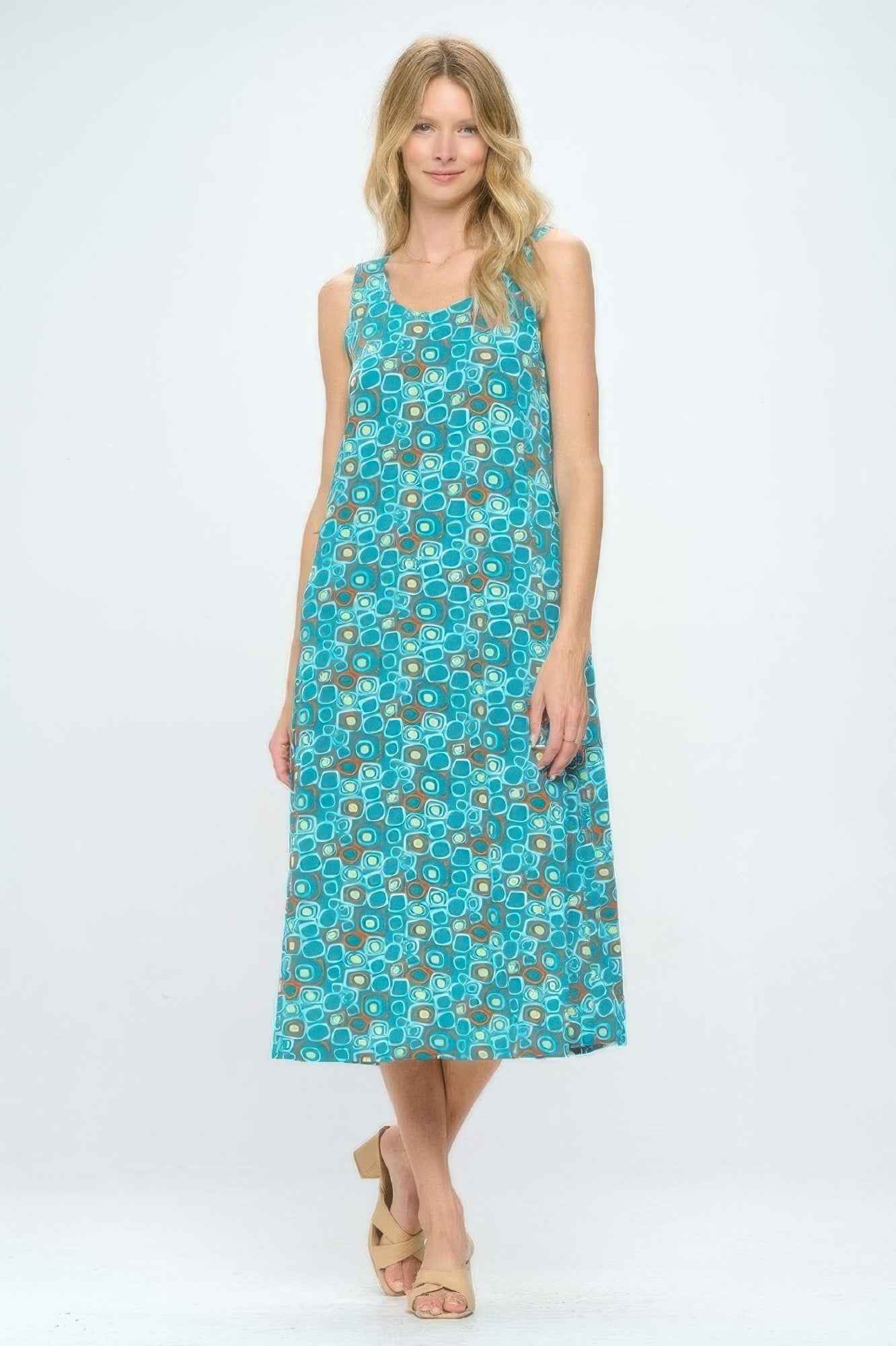 Plus Size Print Tank Maxi Dress