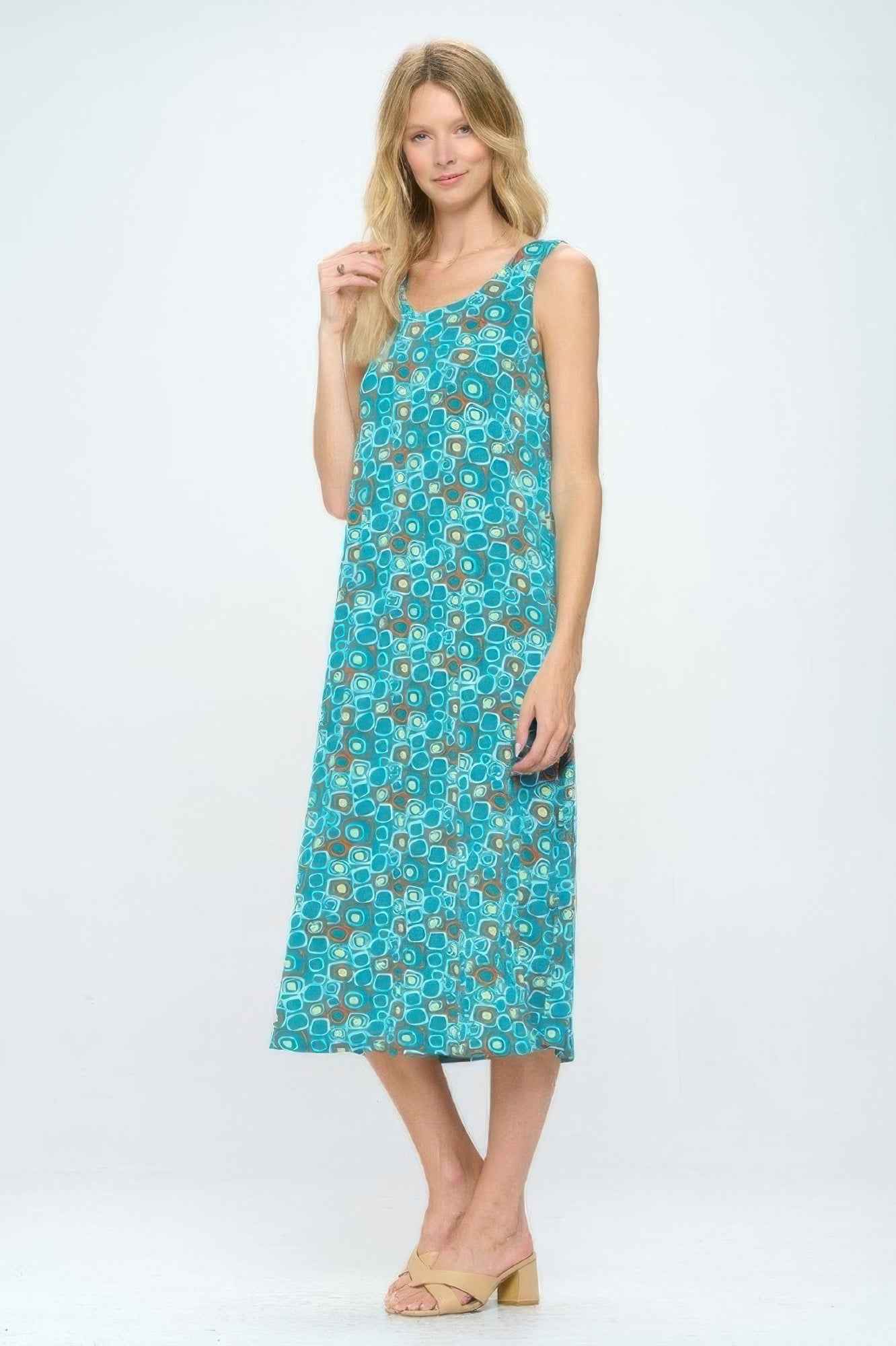 Plus Size Print Tank Maxi Dress