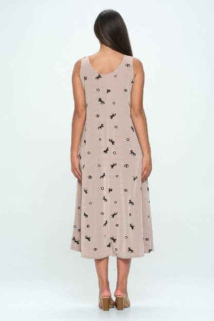 Abstract Print Tank Maxi Dress