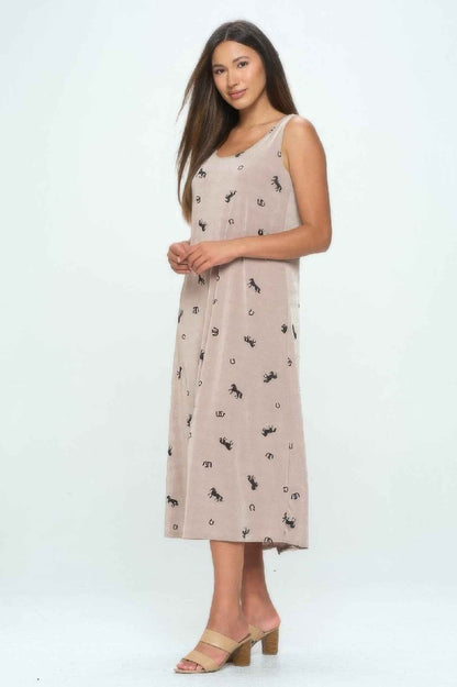 Abstract Print Tank Maxi Dress