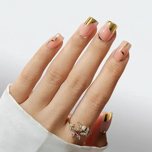 Golden Hour Square Nails - Press On Nails