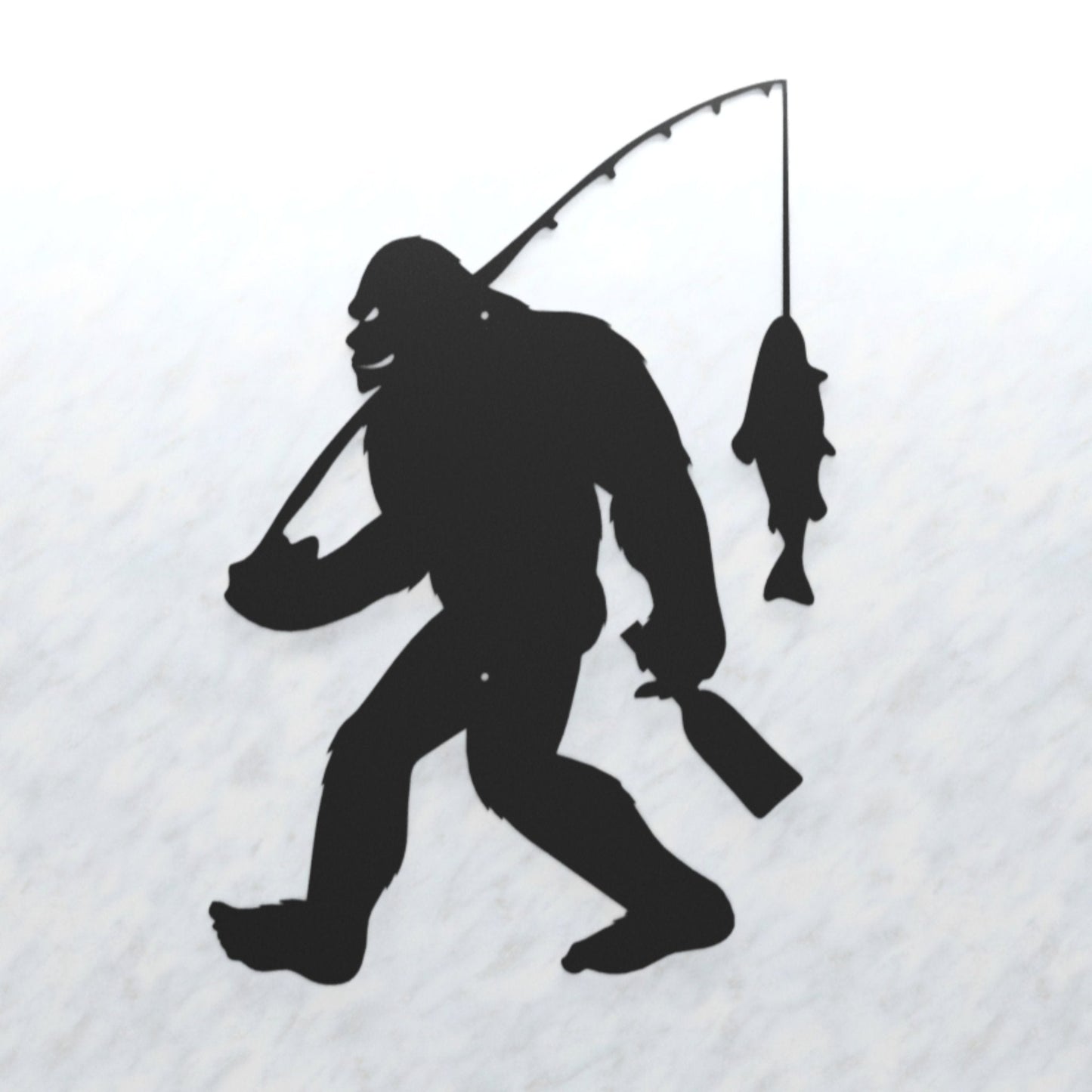 Fishing Bigfoot Wall Art