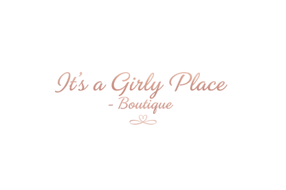 It's a Girly Place - Boutique, soft cursive style, name logo, no background 