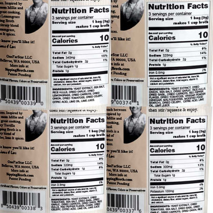 Millie's Sipping Broth 4 Flavor SNACK Assortment (12 Servings)