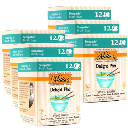 Millie's Delight Pho Sipping Broth - 6 Box C A S E - 12 Count (72 Servings)